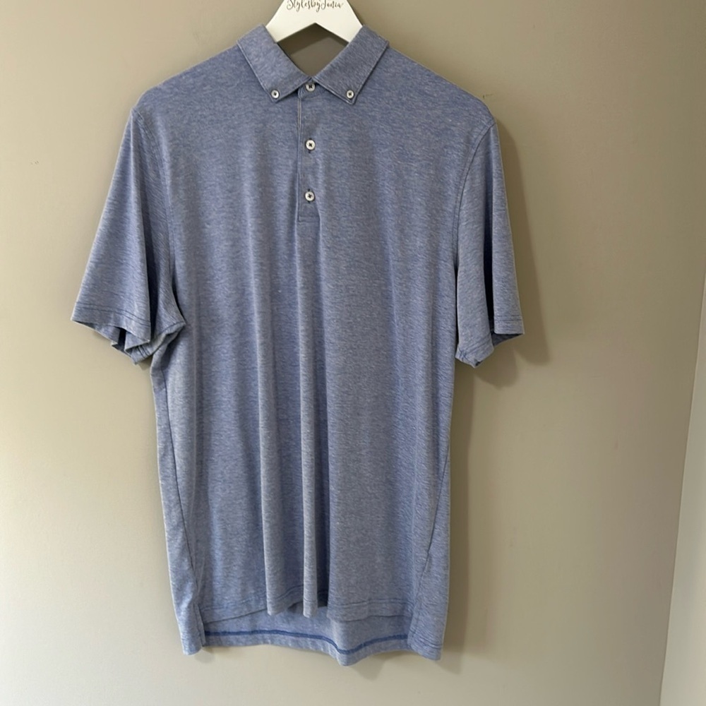 johnnie-O Heather Blue Polo Shirt